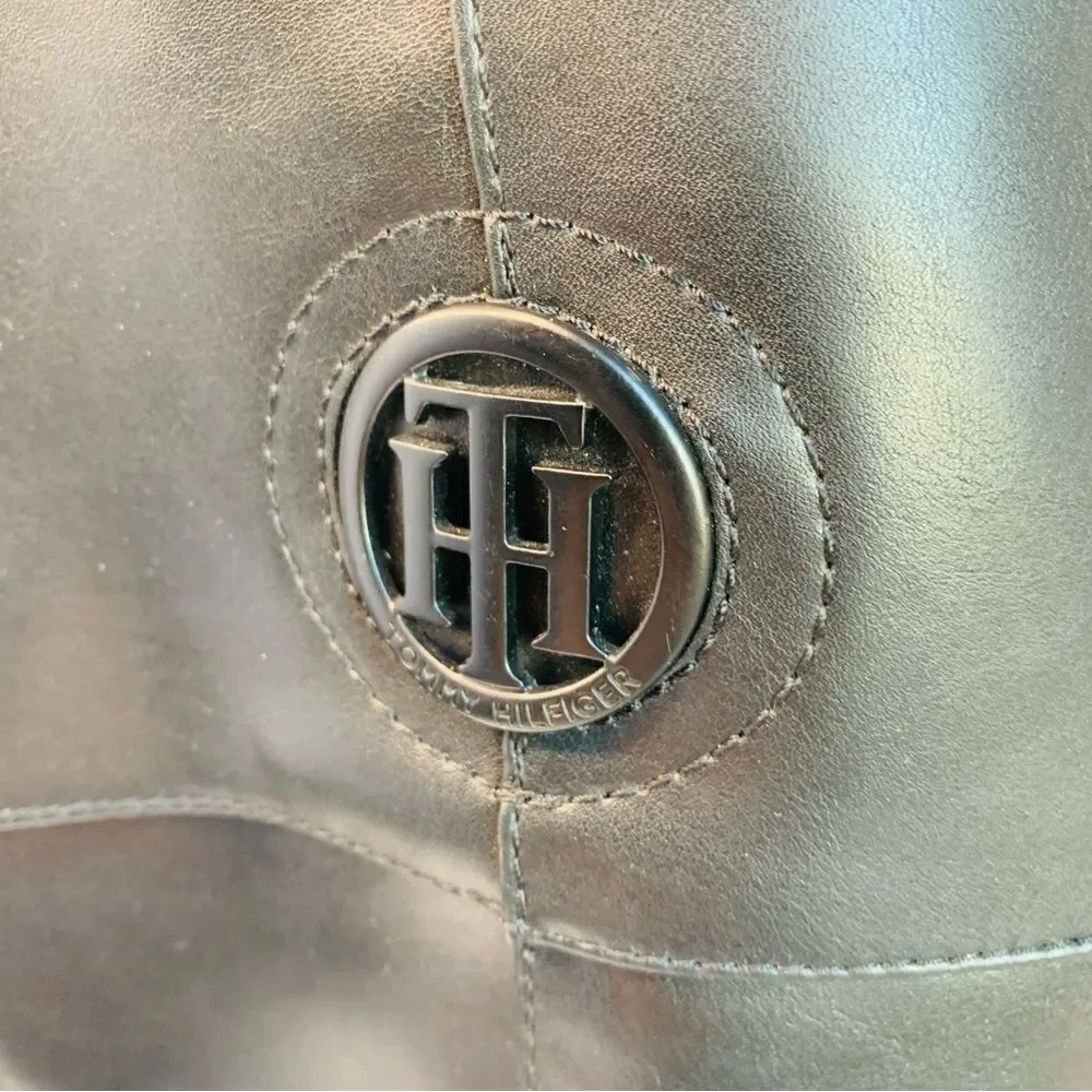 Tommy Hilfiger Tall Black Leather‎ Wide Calf Boots